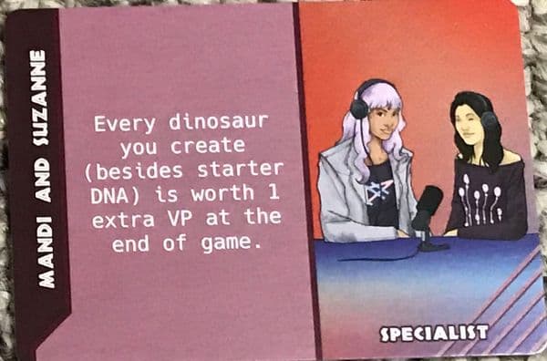 Dinosaur Island:  Dice Tower – Mandi and Suzanne Promo Card