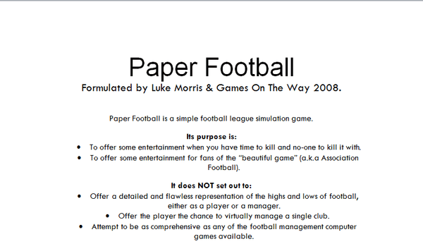Paper Football