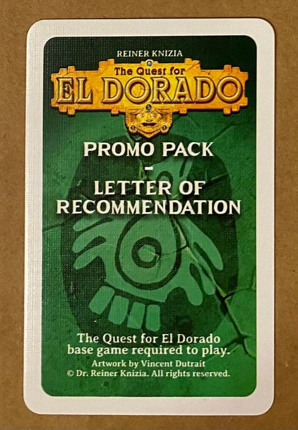The Quest for El Dorado: Promo Pack – Letter of Recommendation
