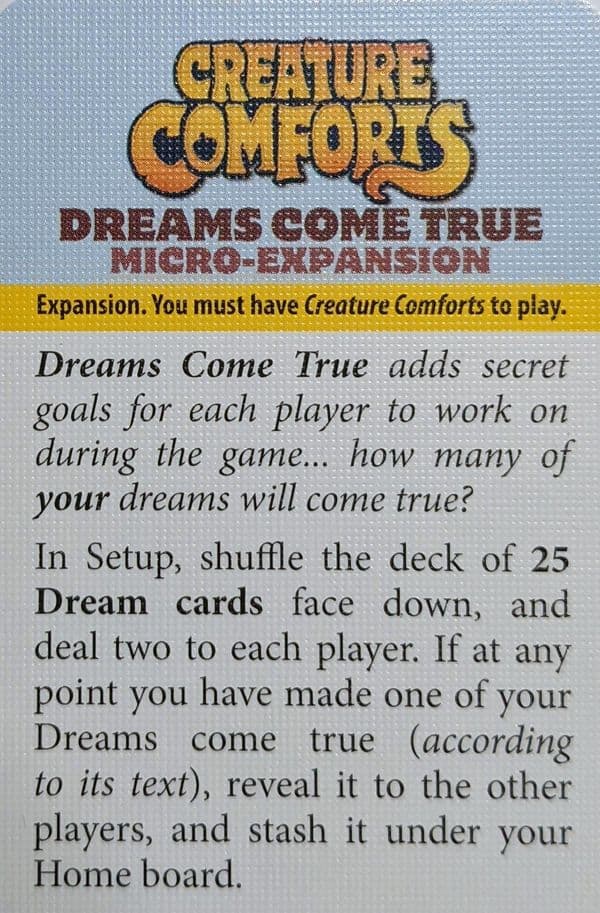 Creature Comforts: Dreams Come True Micro-Expansion