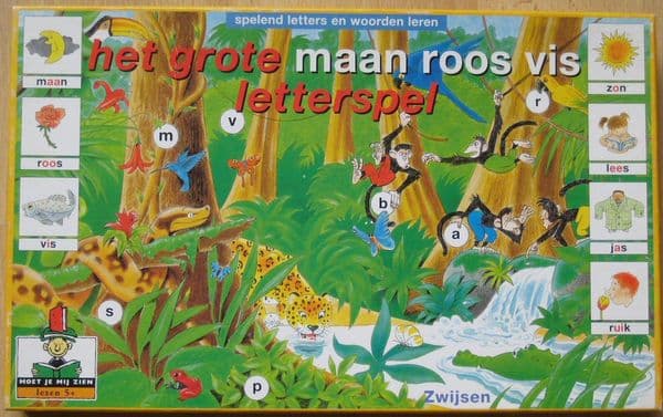 Het grote maan roos vis letterspel